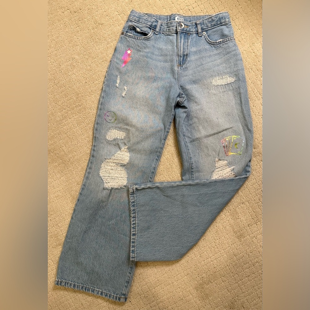Girl’s Size 12 Distressed Wide Leg Jeans from Sugar & Jade